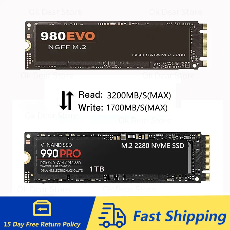 

100% 990PRO Original M.2 4TB 2280 NVMe 1TB 2TB Hdd Hard Drive STATA 3 M.2 SSD Hard Disk NGFF Disco Duro for Laptop/Desktop/mac