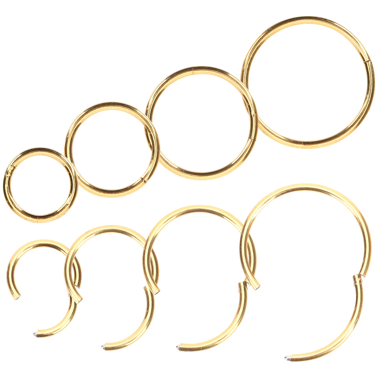

8pcs Nose Rings Nose Jewelries Nose Ring Hoops Nostril Rings