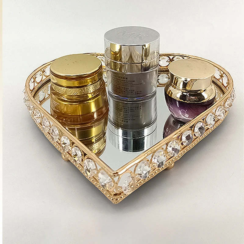 

PEANDIM European Luxury Heart Style Dessert Plates Wedding Party Sweet Tray Snack Tray Home Nuts Bowl Container Jewelry Tray