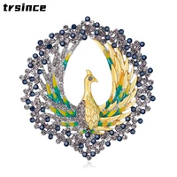 retro fashion personality atmospheric peacock brooch alloy dripping oil corsage creative animal brooch accessories