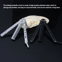 hot portable practice butterfly knife foldable butterfly knife hair comb beauty barber tool training knives outdoor trainer game