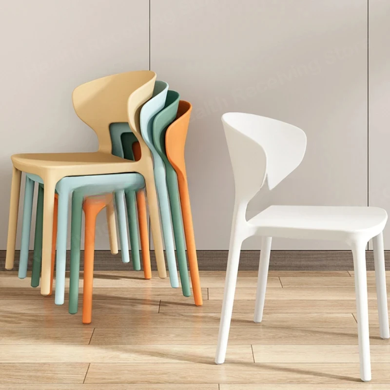 Silla comedor plástico cocina moderna restaurante al aire libre silla minimalista para fiesta Sillas relajantes con