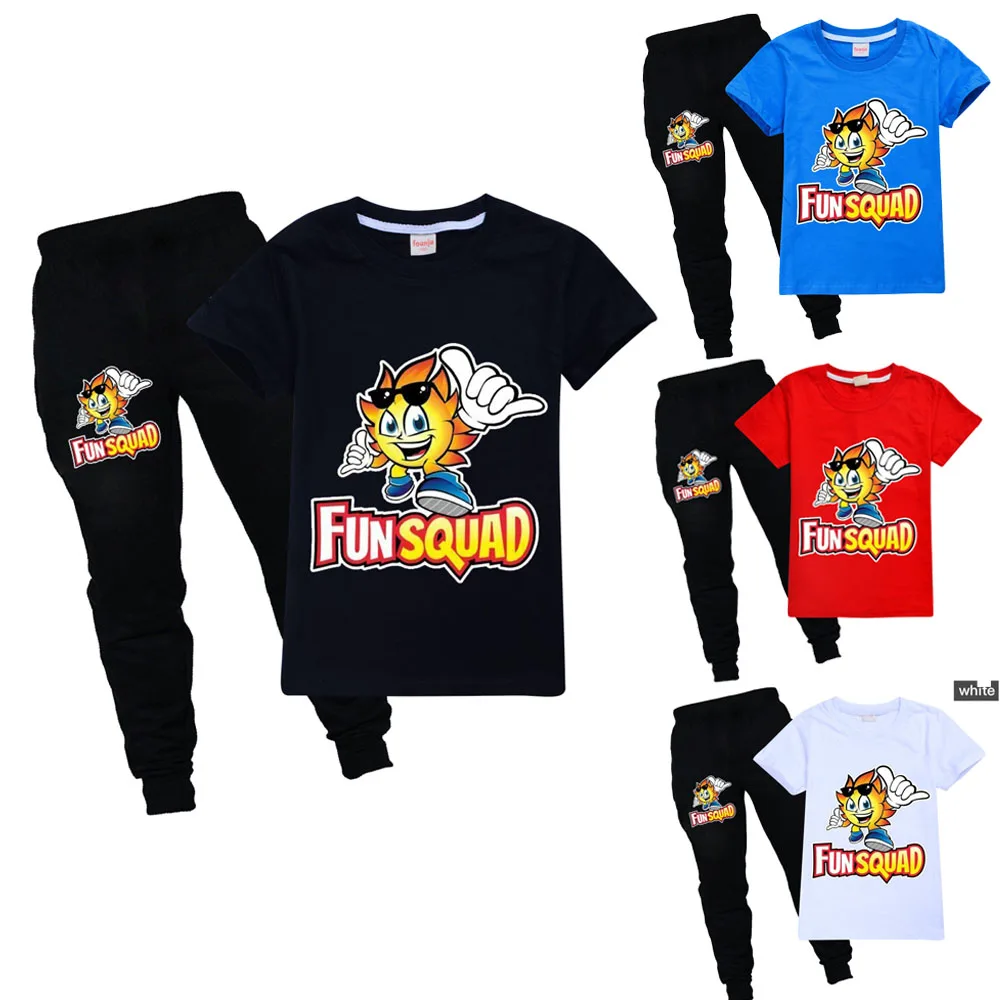 

Kids Clothing Fun Squad Sets for Boys girls Christmas Costume Suit Children's Sport Suits Long Sleeve T-shirt Tops+Pants Sets