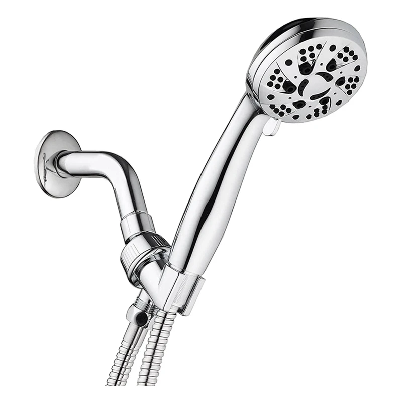 

High Pressure 6-Setting 3.5Inch Handheld Shower With Hose For The Ultimate Shower Experience Durable Easy Install