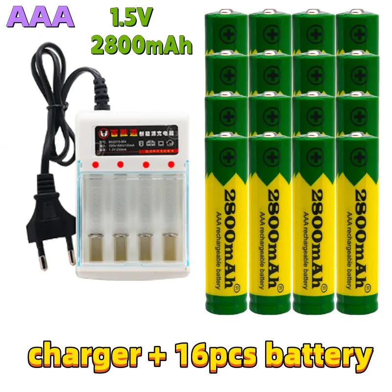

Neue AAA Batterie Alkaline 2800 MAH 1,5 V AAA akku für Batterie Fernbedienung Spielzeug Batterie Licht Batterie + ladegerät