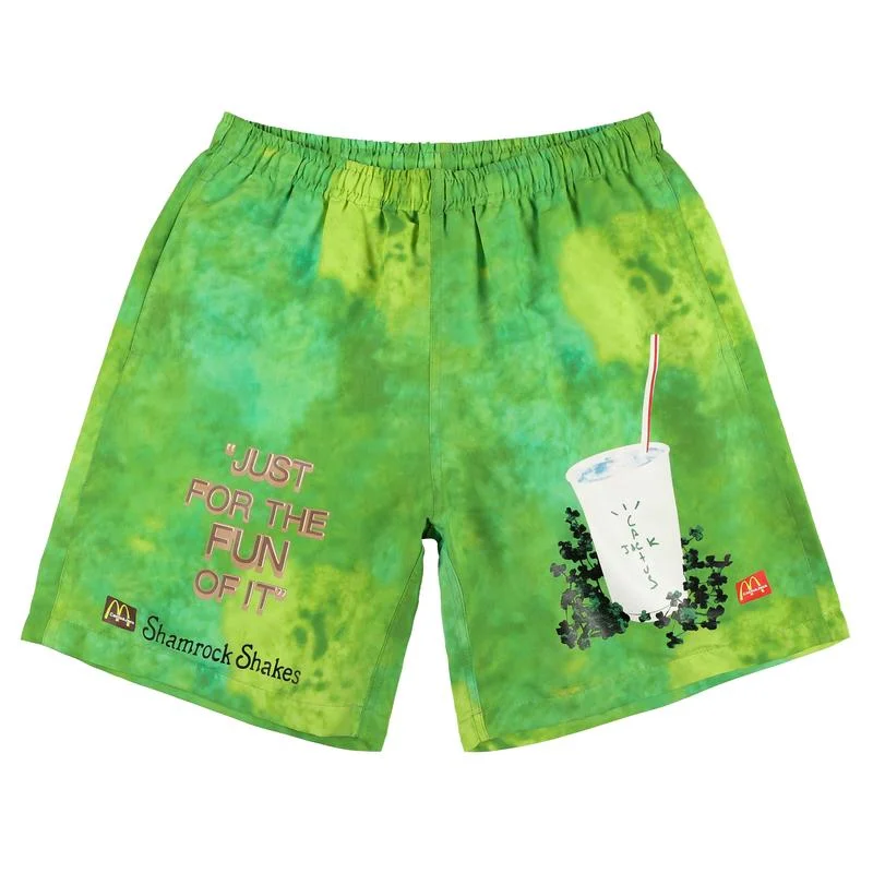 

22SS Milk Tea Cup Print TRAVIS SCOTT Shorts Men Women EU Size Cool Fabric Casual Summer Viking