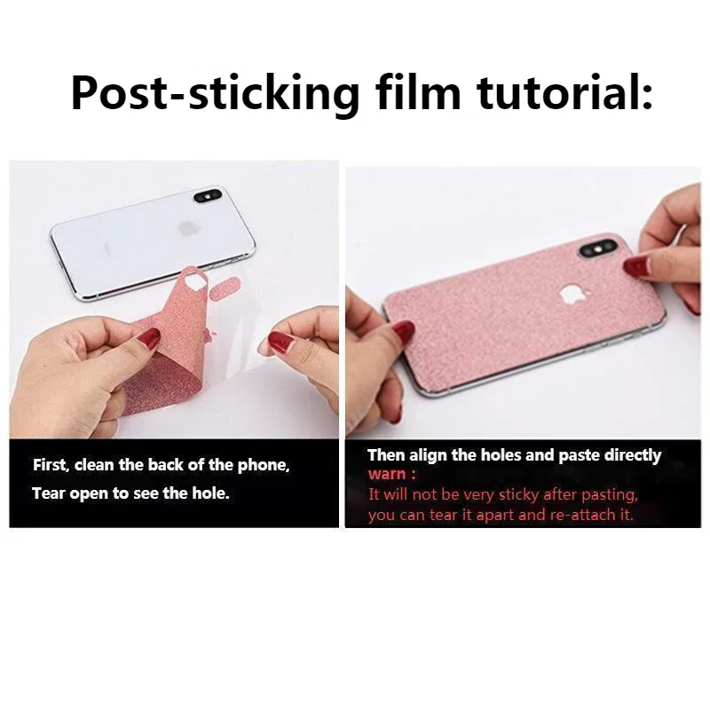 Luxury Glitter Matte Back Film For iPhone X XR XS 14 13 12 11 Pro Max 14Plus Protector Soft Film bling Prevent Scratches Cover