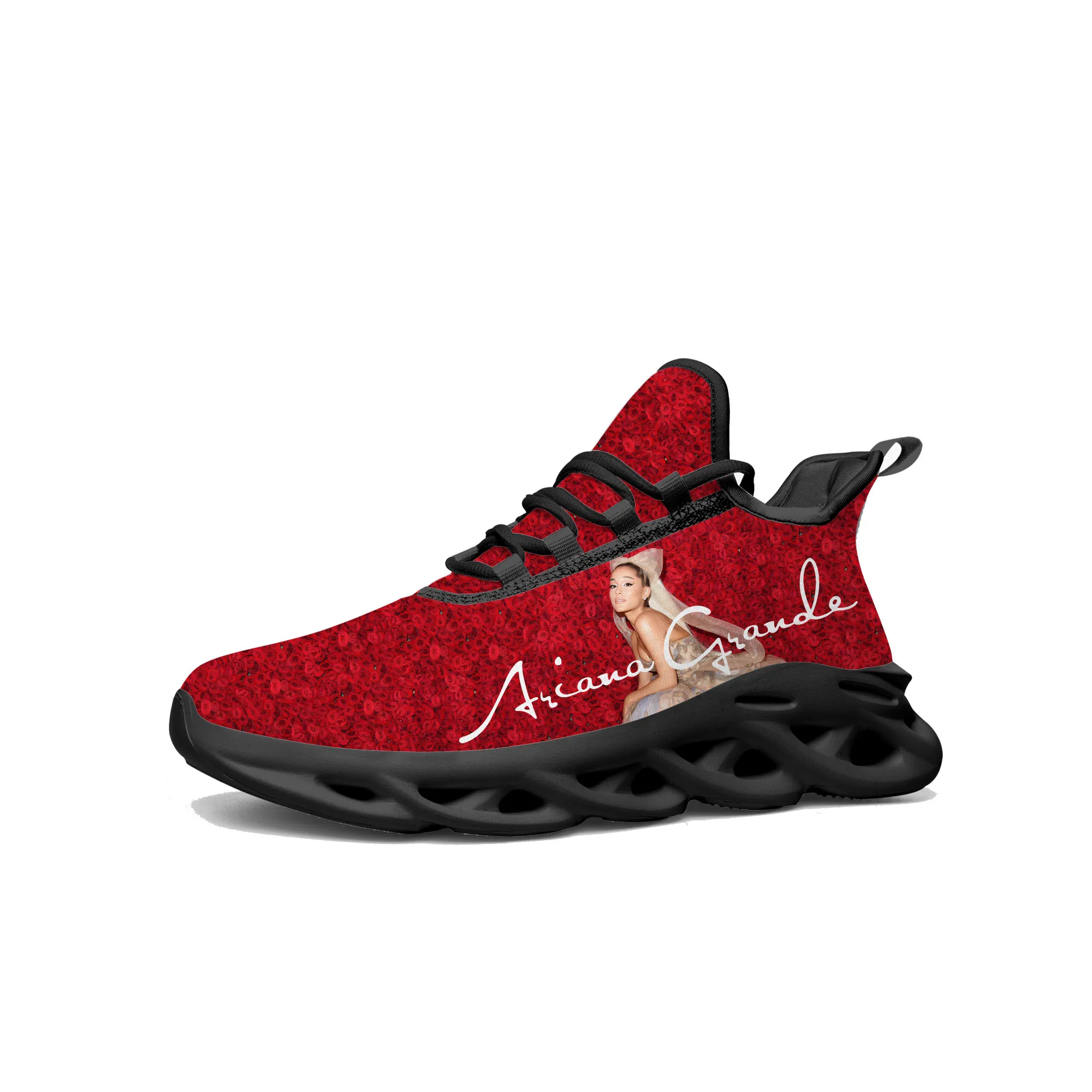 

Ariana Grande Singer Flats Sneakers Mens Womens Hot Sports Running Shoe Sneaker Lace Up Mesh Footwear Tailor-made Shoe Black