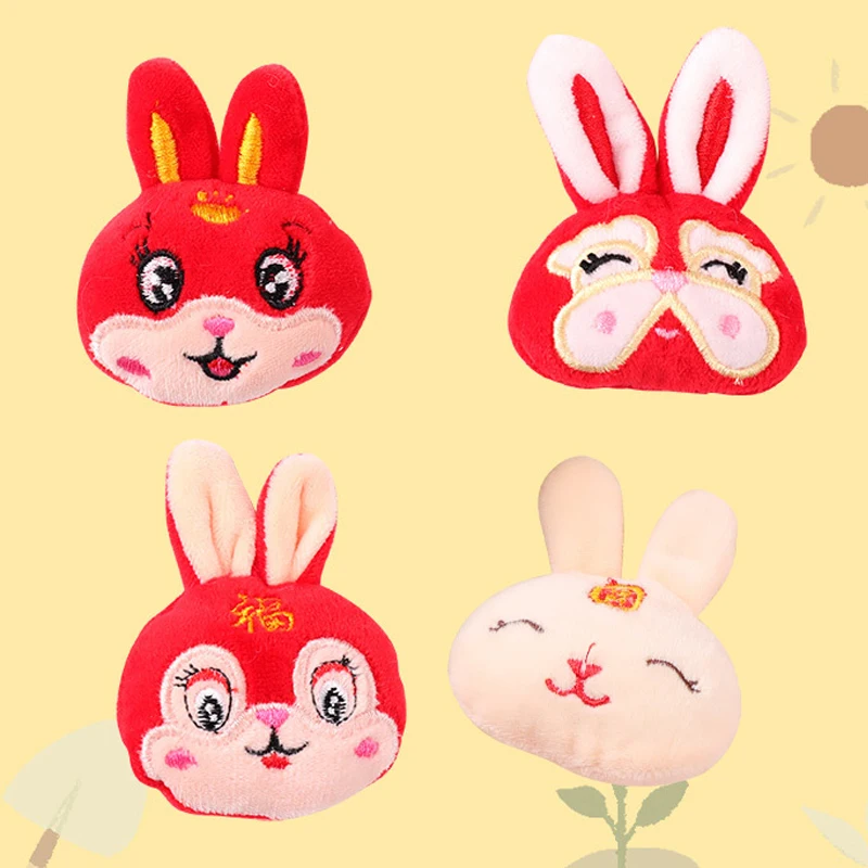 

6 шт./партия, плюшевые нашивки на голову кролика, 7 х6 см