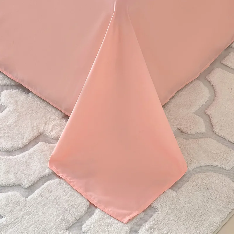 Женская розовая плоская простыня однотонная верхняя удобные прочные постельные