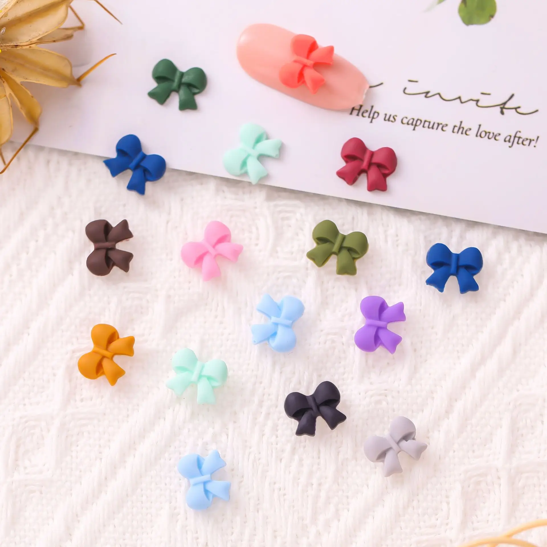 50 шт. дизайн ногтей бант-бабочка 3D ювелирные изделия из смолы матовый макарон