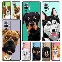 cartoon dog husky cute shiba inu phone case for xiaomi redmi note 11 10 pro 9s 11s 9 8 7 8t 9c 9a 8a 10s k40 k50 gaming 9t cover
