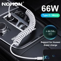 spring usb type c cable 6a 66w scp for huawei mate 40 pro 5a fast charging usb c charger cable data cord for xiaomi samsung oppo