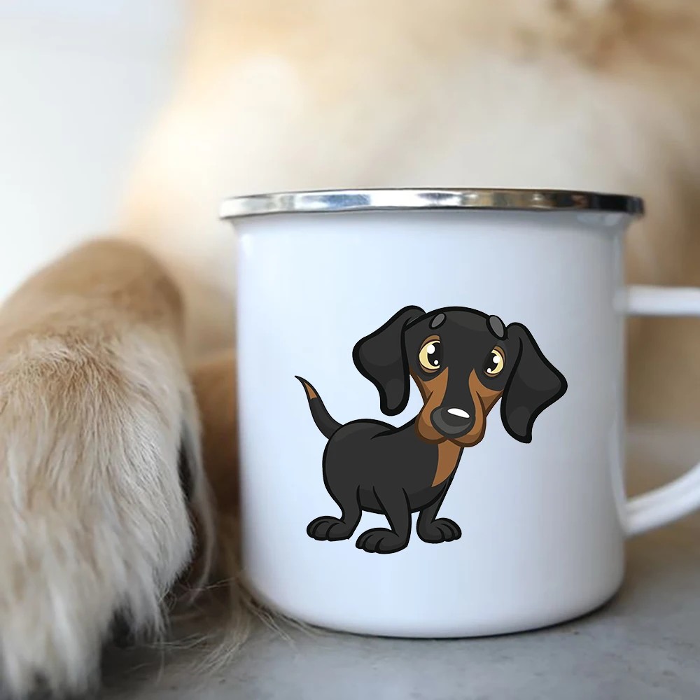 Эмалированные кофейные кружки с надписью I Love Dachshunds для кемпинга пикника