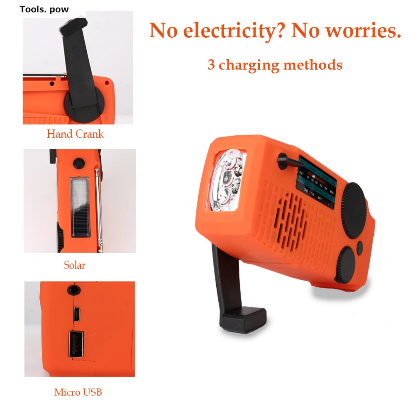 2000mah emergency lamp led radio solar hand crank amfmnoaa radio flashlight phone charger for outdoor traveling tools 030 free global shipping