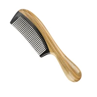 portable anti static comb natural wood hair combs long handle hairdressing combs for adults kids