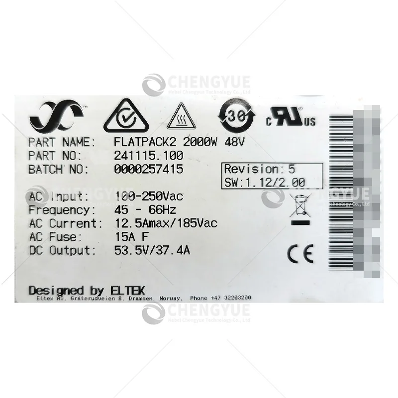 Выпрямительный модуль ELTEK Flatpack2 241115 .100 48 В 2000 Вт Модуль питания постоянного тока