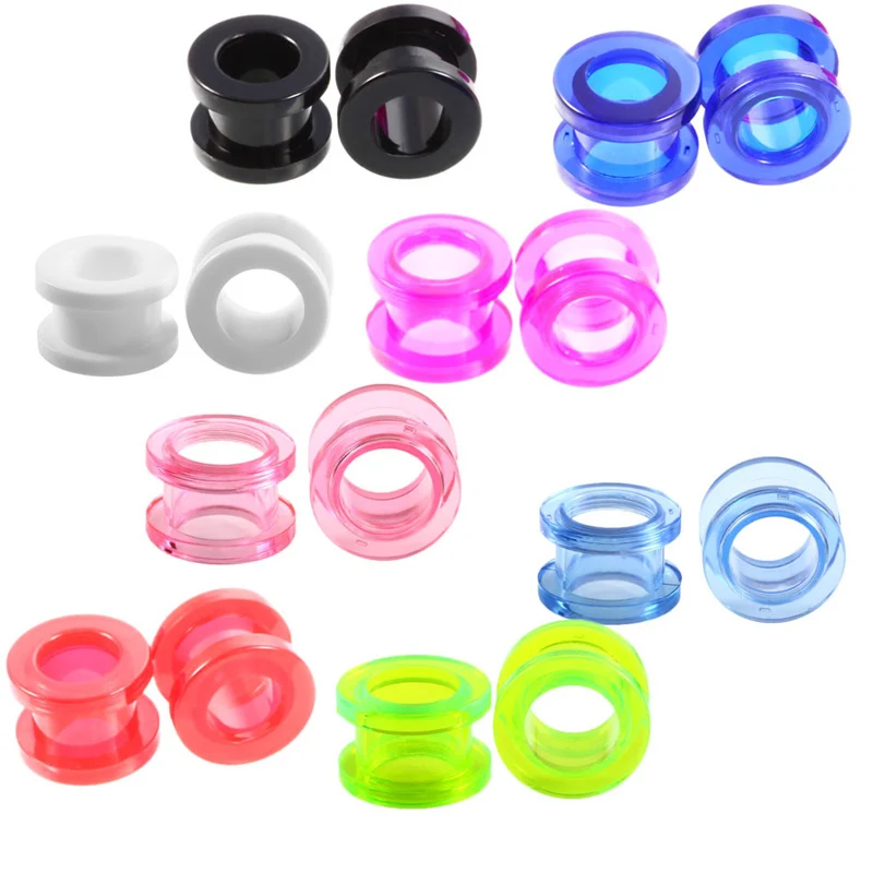 

2 шт., разноцветные акриловые Заглушки для ушей, 2-24 мм