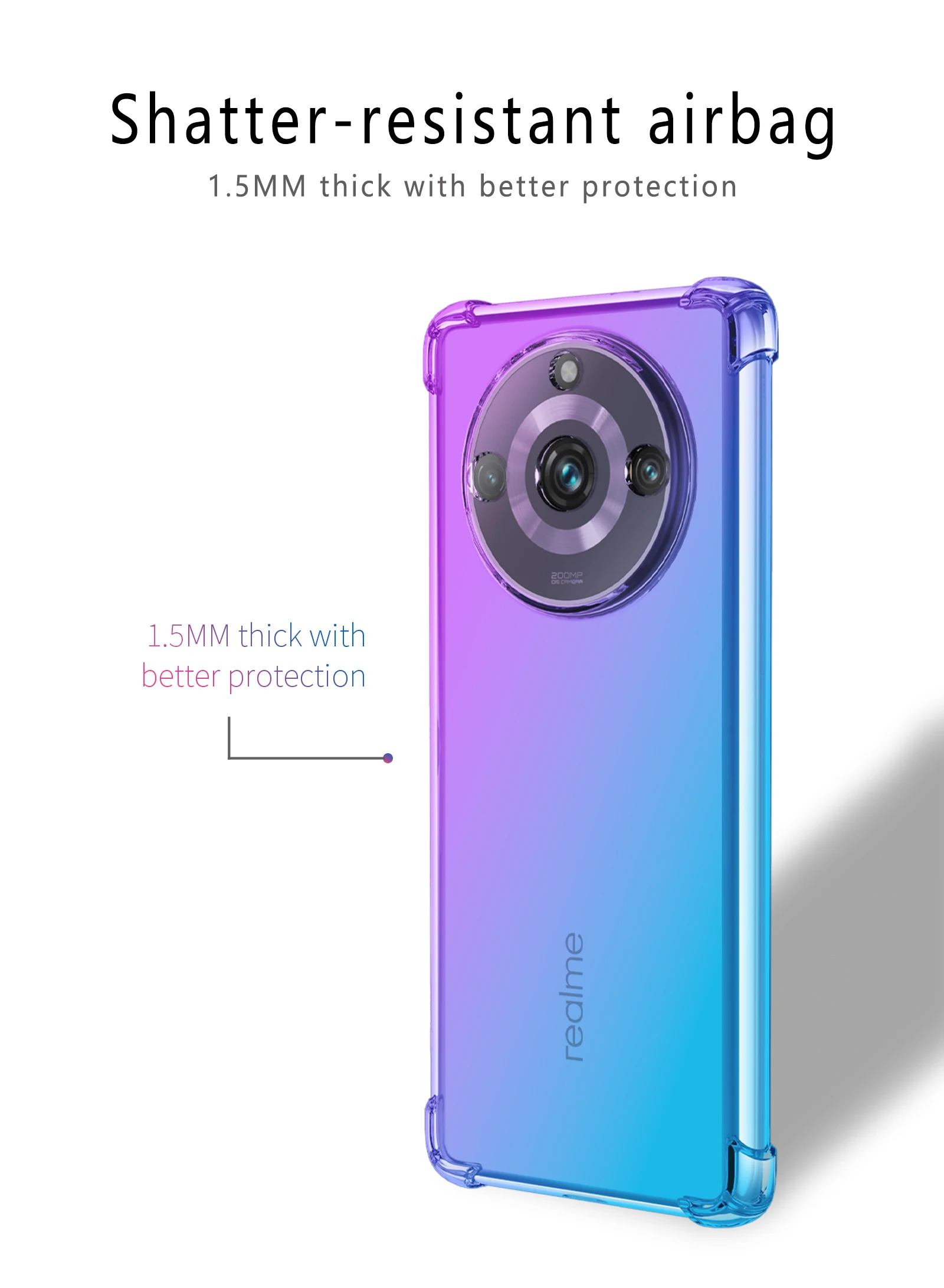 Фото Гибкий противоударный чехол из ТПУ для Realme 11 Pro + чехол для телефона тонкий с защитой от царапин для Oppp Realme 10s 10 Pro + прозрачный милый градиент №4