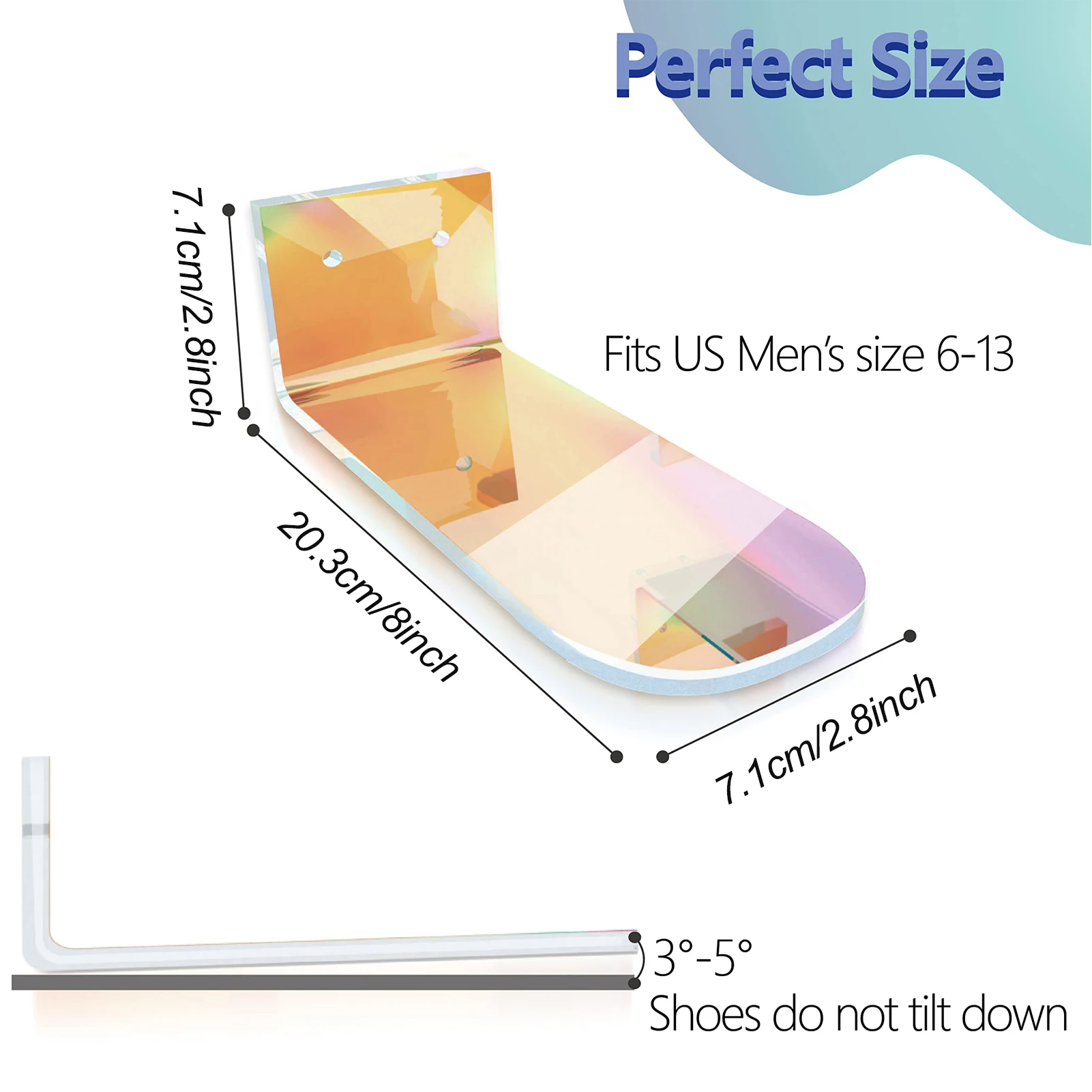 Радужные полки для кроссовок Радужный дисплей детской обуви настенный стеллаж