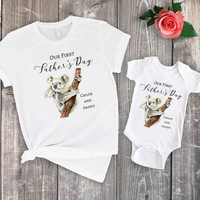 our first fathers day family clothing fathers day grey panda tshirts cotton print baby girl family look baby girl clothes m