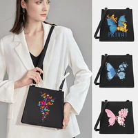 fashion wild women shoulder messenger small square bags trendy butterfly series pattern designer commute purse handbag tote bag