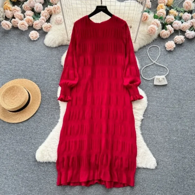 Осень 2024 милое нежное стильное женское облегающее элегантное длинное платье с