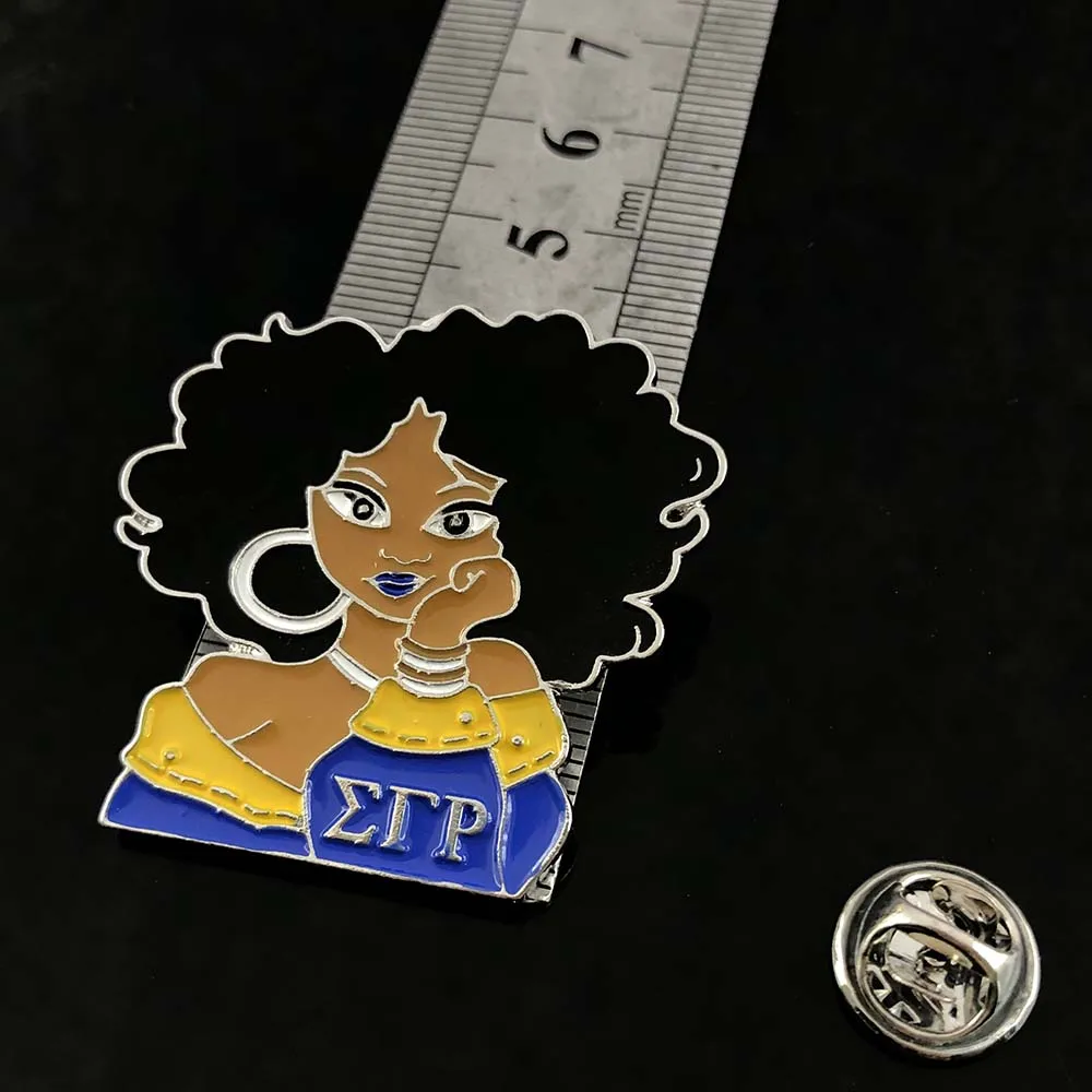 6 стилей греческая буква Sigma Gamma Rho Girl Vote Shield розовая лента лацкан Кнопка значок для
