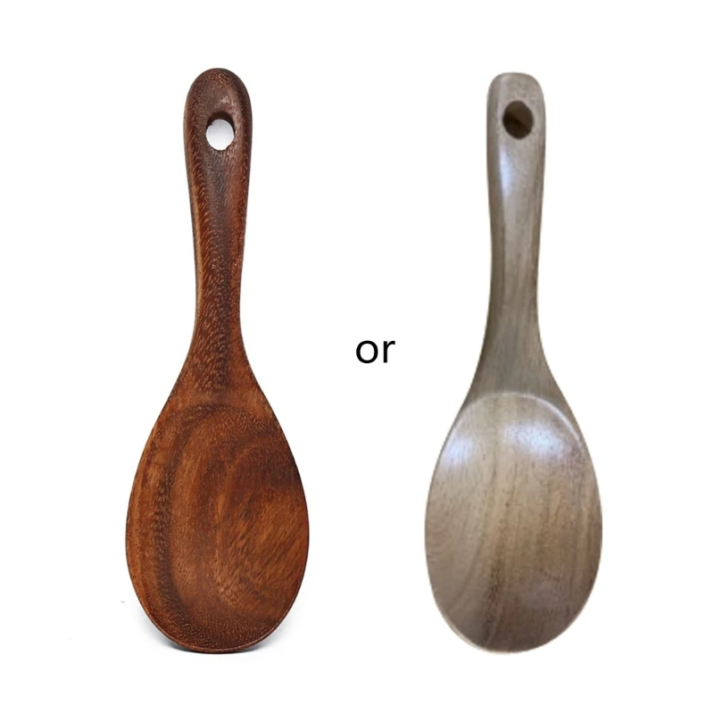 8.7 Inch Acacia Wooden Salad Servers Rice Spoon Fork with Long Handles Dinner Mixing Cooking Utensils Kitchen Cookware Cutlery