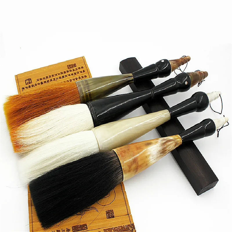4 Large Ox Horn Penholder Chinese Traditional Calligraphy Pen Professional Painting Supplies Regular Script Calligraphy Brushes