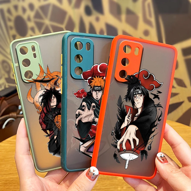 

Anime Naruto Akatsuki For Huawei P50 P40 P40 P30 P20 Mate 40 20 10 Nova 8 3i 2i Frosted Translucent Phone Case Fundas Cover Capa