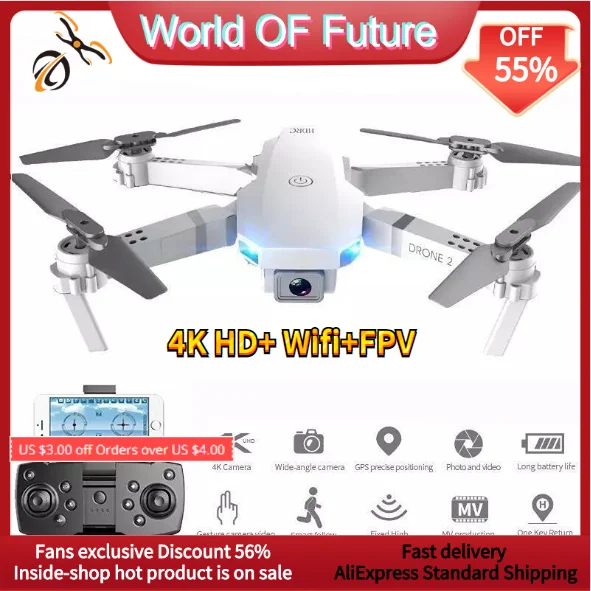 

E59 Drone Quadcopter UAV Wifi FPV with 4K HD Professional Camera Aerial Photography Remote Control Helicopter Toys Dron