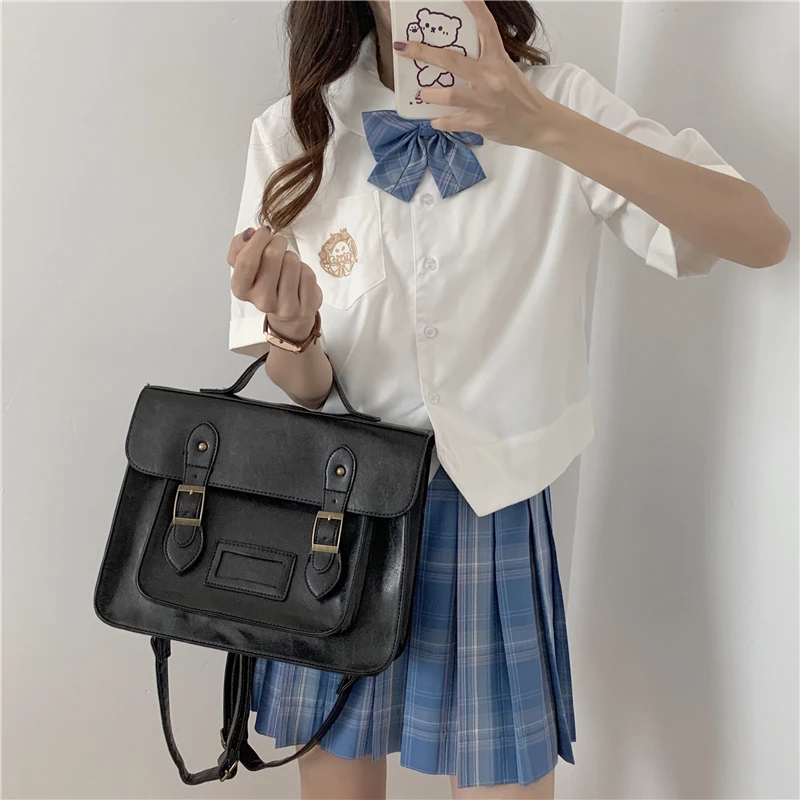 

Student Backpack Simple Style Backpack New Fashion Japanese University Style Unified Bag Large Capacity Portable Shoulder Bag