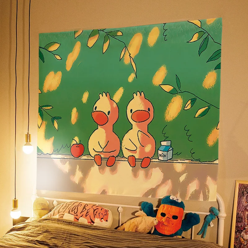 

anime Cute Duck Background Cloth Room Decor Kawaii Tapestry Teen Room Decor Posters and Prints Garden Posters for Outside