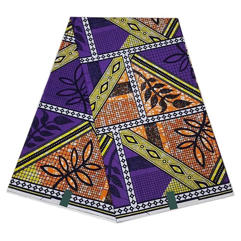 

100% Cotton African Wax Printed Sewing Fabric Material Nigerian Design High Quality 6 Yards For Dress Cloth Multiple Uses TN0617