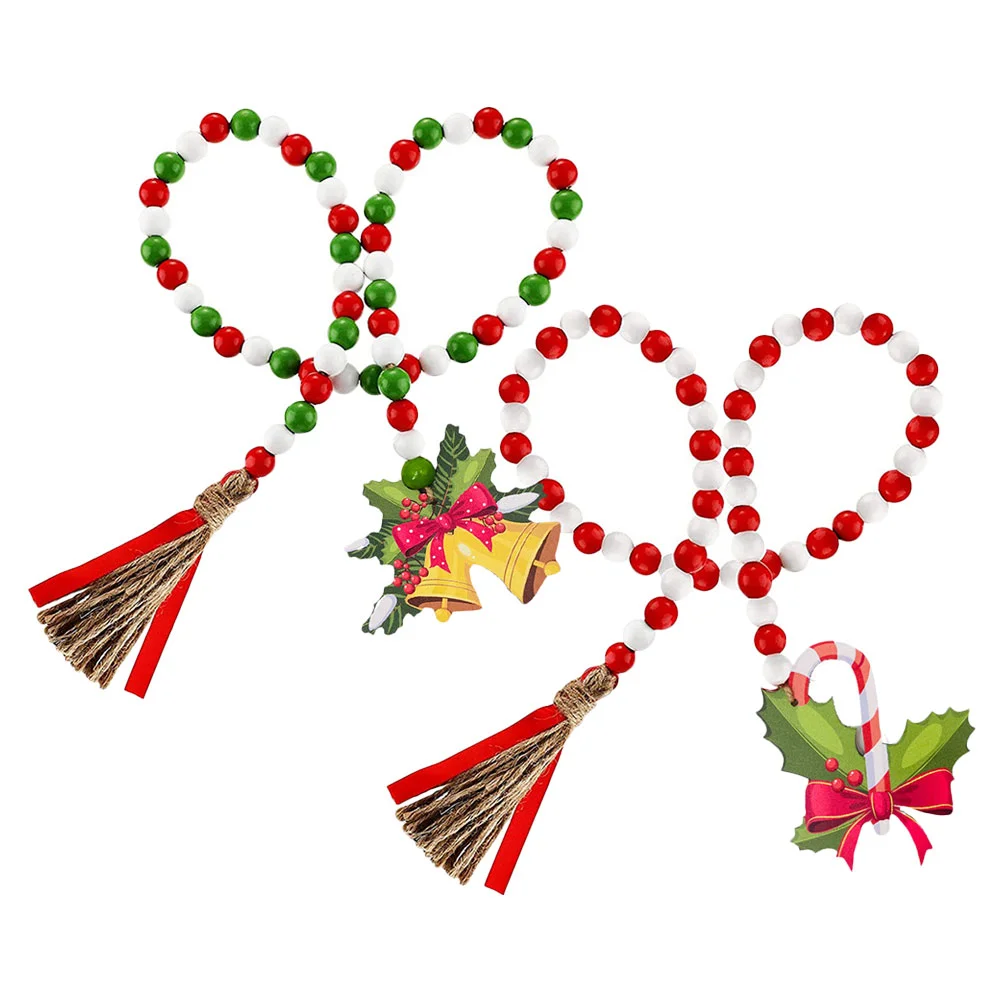 

Garland Bead Christmas Wood Beads Woodendecor Tree String Tassel Partyrustic Tray Candy Wreath Hanging Farmhouse Tassels Pendant