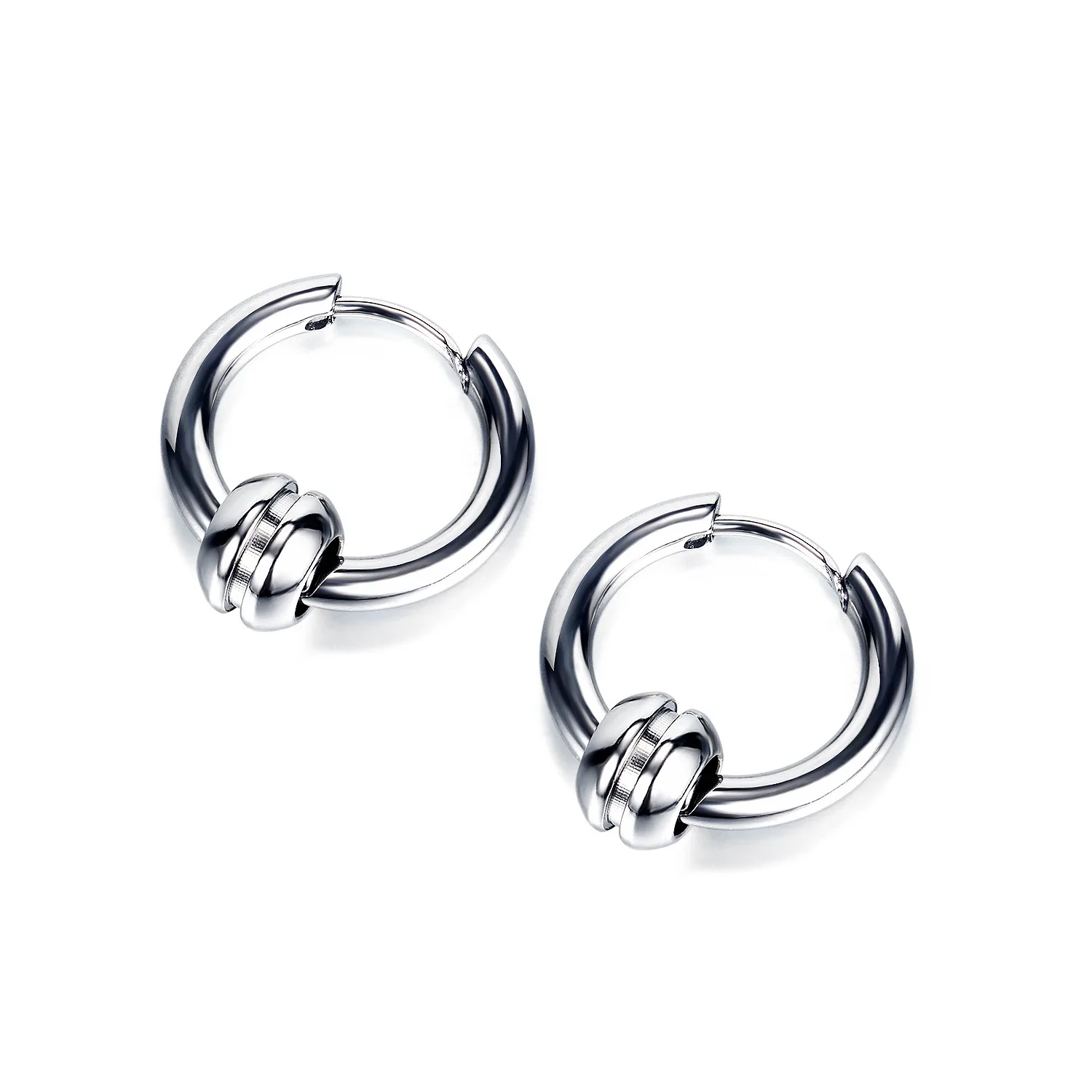 

Simple Personality Design Circle Earrings Retro Men's Nightclub Titanium Steel Stud Earrings