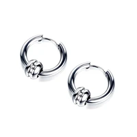 simple personality design circle earrings retro mens nightclub titanium steel stud earrings