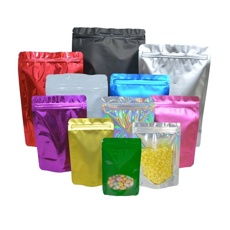 

50Pcs Resealable Matte Glossy Stand Up Window Aluminum Foil Zip Lock Bag Snack Tea Food Coffee Gift Heat Sealing Package Pouches