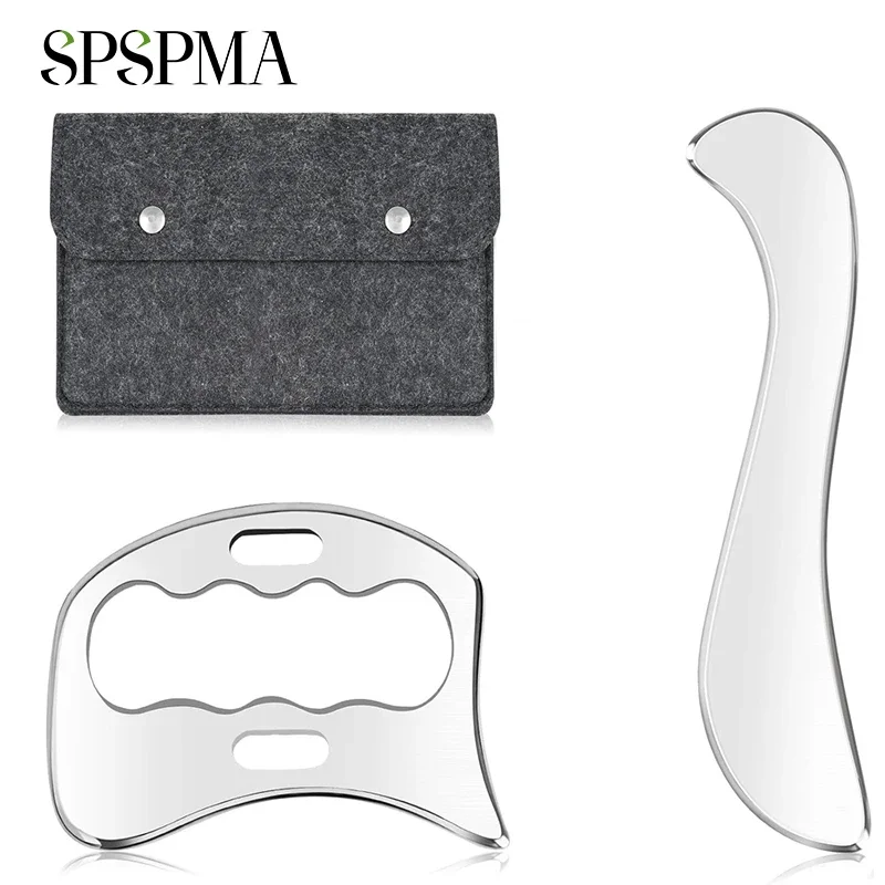 Скребок для мышц из нержавеющей стали средство высвобождения 2 в 1 набор