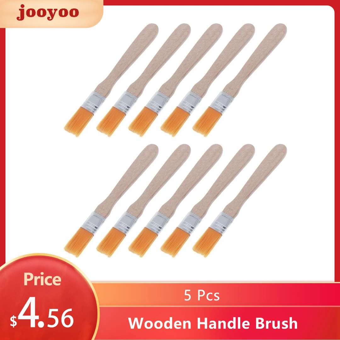 

5 Pcs Wooden Handle Brush Nylon Bristles Welding Cleaning Tools For Solder Flux Paste Residue Keyboard Wooden Handle Brush