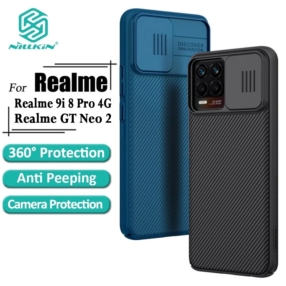 

Nillkin CamShield Case For Realme 9i 8 Pro 4G GT Neo 2 Hard PC Luxury Shockproof Back Cover With Camera Slide Privacy Protection