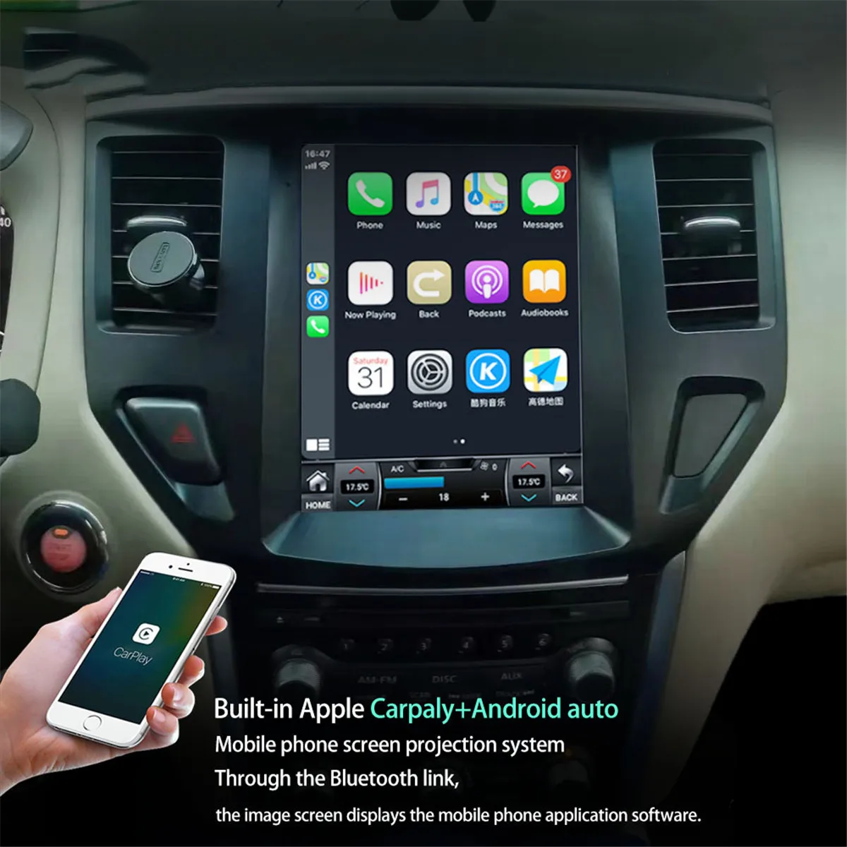 Tesla Android 13 автомобильный радиоприемник для Nissan Pathfinder R52 SL SV 2012-2020 стерео