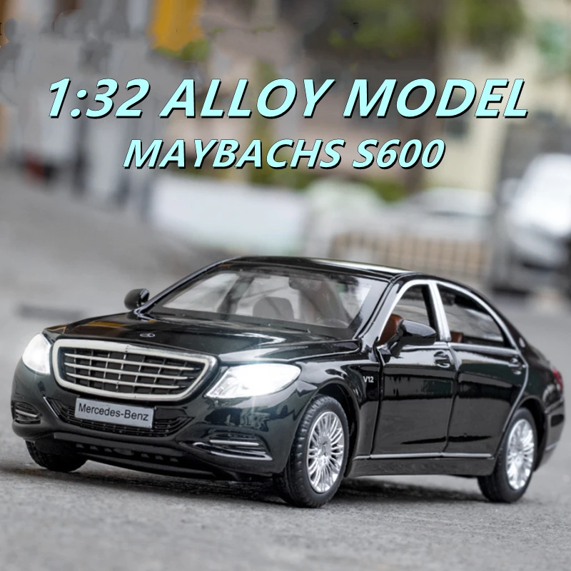 

Новая модель автомобиля mayбачs S600 1:32 из сплава, литая металлическая Игрушечная модель автомобиля, модель автомобиля с высокой симуляцией зв...