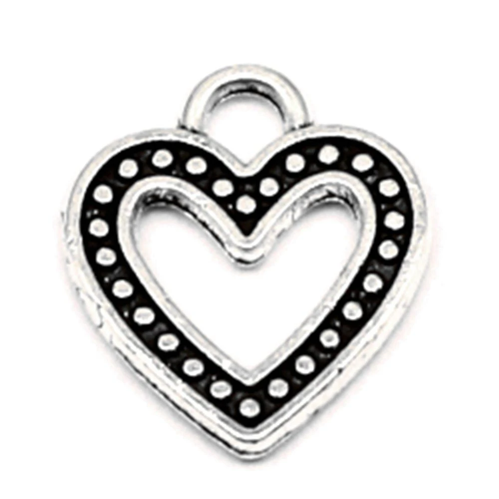 

240pcs Wholesale Jewelry Lots Love Heart Charms Pendant Supplies For Jewelry Materials 13x15mm