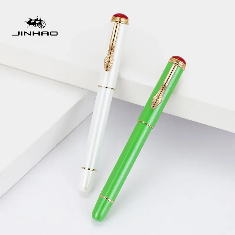 Фото Перьевая ручка Jinhao 2025 со змеиным зажимом, элегантные роскошные ручки для письма и каллиграфии, чернильная ручка M F EF, офисные школьные принадлежности, канцелярские принадлежности №3