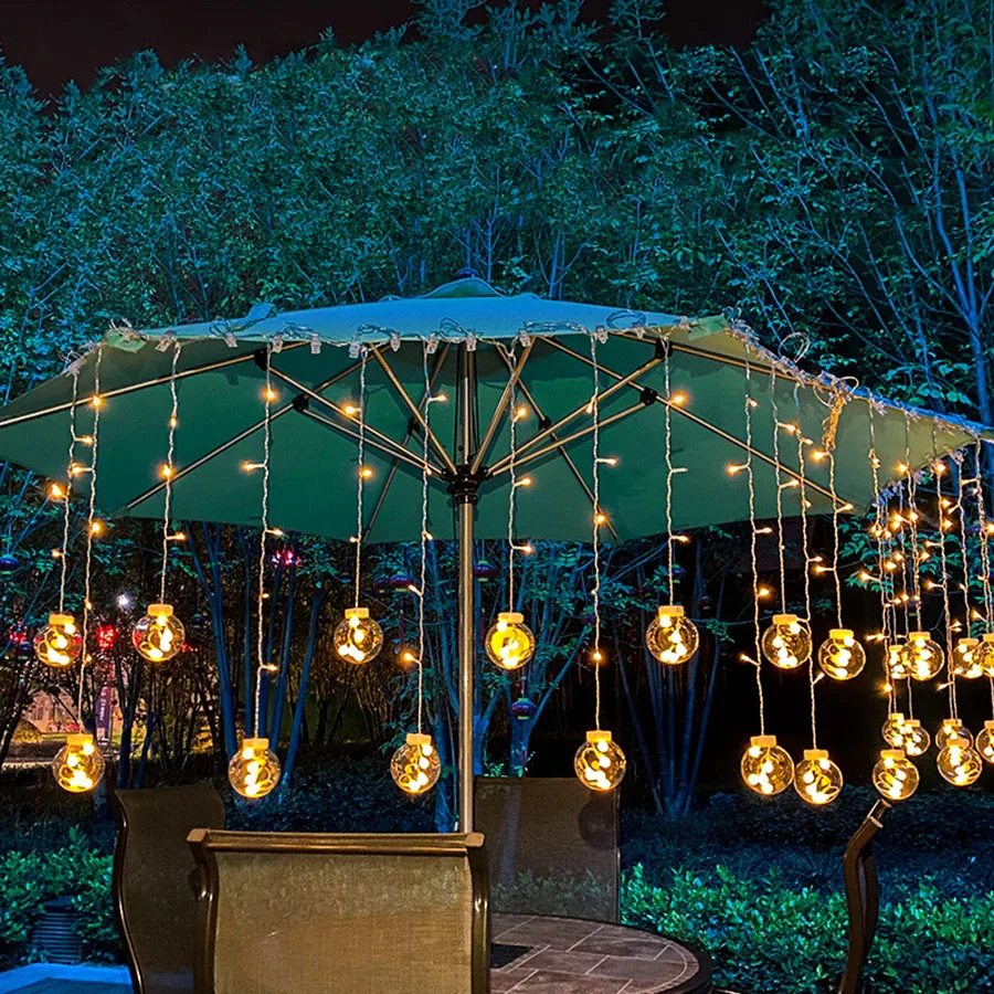 

Solar Fairy Wishing Ball Curtain String Lights Christmas Decoration Solar Globe Ball Garland Lights For Home Wedding Party Patio