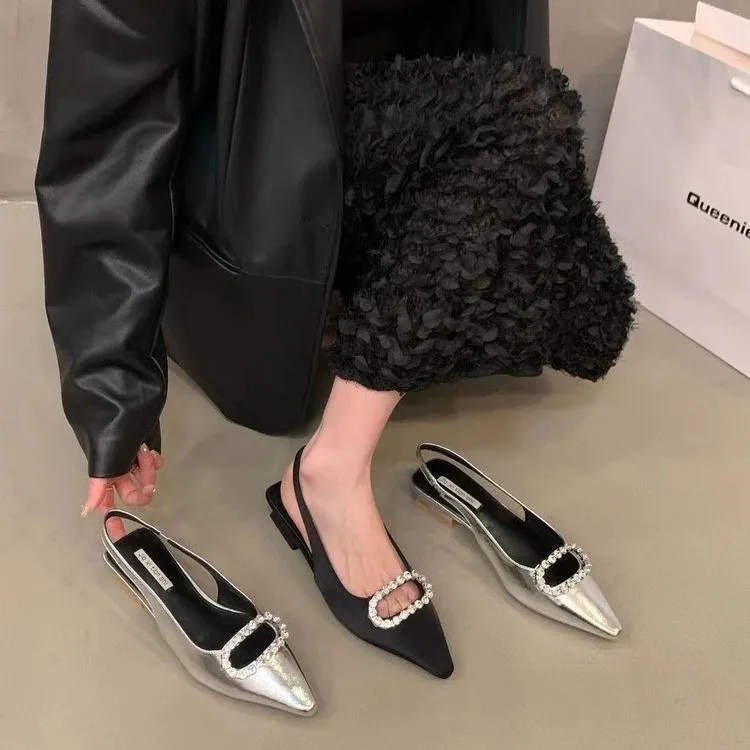 Сандалии женские на квадратном каблуке туфли с металлическим каблуком цвет