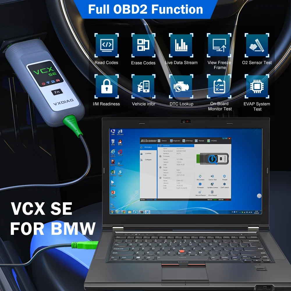 VXDIAG VCX SE OBD2 сканер автомобильный DoIP J2534 инструмент программирования ECU VX508 автомобильный диагностический инструмент (art.: 3920d057da302) - 3920d057da302