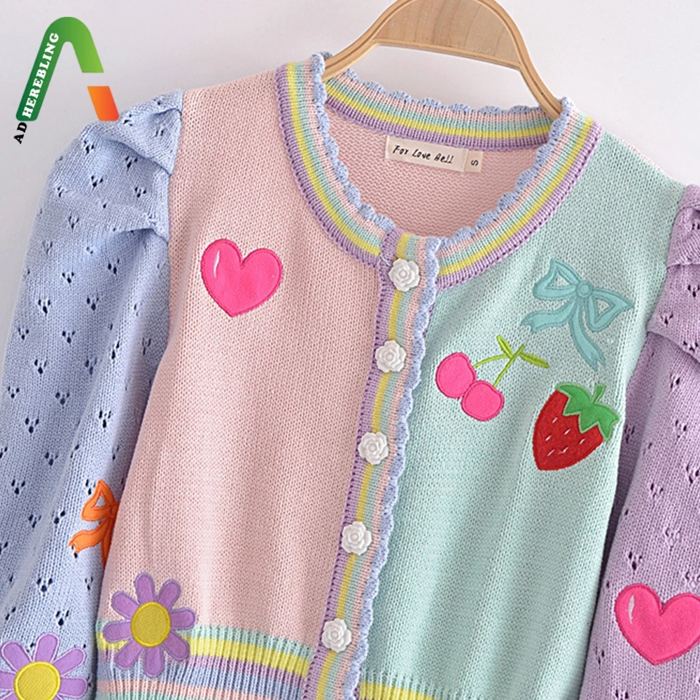 Женский Укороченный кардиган Adherebling трикотажный свитер составного кроя с